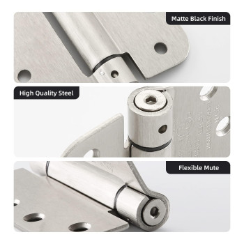 2 Pack Door Hinges Satin Nickel Self Closing Door Hinge 4 X 4 Inch Adjustable Spring Door Hinge Rounded Interior Door Hinges For