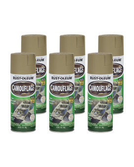 Rustoleum 19178306Pk Specialty Camouflage Spray Paint 12 Oz Khaki 6 Pack