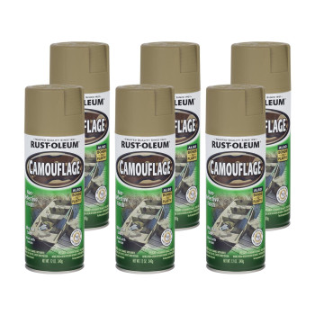 Rustoleum 19178306Pk Specialty Camouflage Spray Paint 12 Oz Khaki 6 Pack