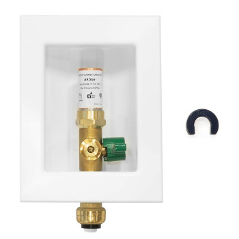 Efield Pushfit Preassembled Ice Maker Outlet Box 12Inch Pushfit Connection With Installed 14Turn Ball Valve With Copper