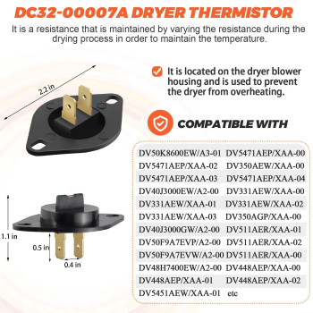 Dc4700016A Dc3200007A Dc9600887A Dc4700018A Dryer Thermal Cutoff Fusethermostat Dryer Kit By Beaquicy Replacement F