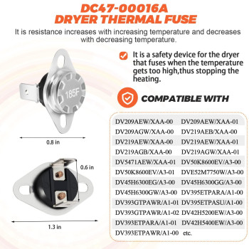 Dc4700016A Dc3200007A Dc9600887A Dc4700018A Dryer Thermal Cutoff Fusethermostat Dryer Kit By Beaquicy Replacement F