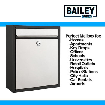 Modern Wall Mounted Locking Small Architectural Mailbox From Bailey Boxes 1225 H X 1025 W X 35 D The Murphy