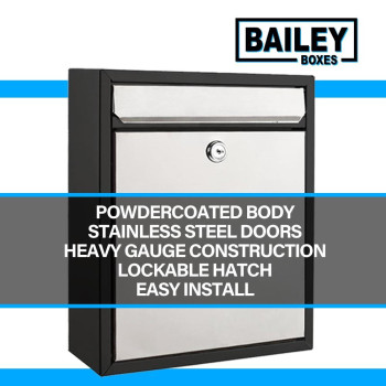 Modern Wall Mounted Locking Small Architectural Mailbox From Bailey Boxes 1225 H X 1025 W X 35 D The Murphy