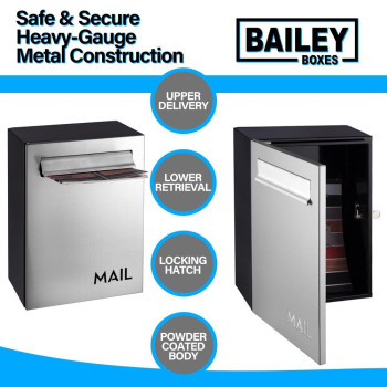 Wallmounted Modern Locking Mailbox From Bailey Boxes Enhance Your Home With The Franklin 1575 H X 1175 W X 75 D El