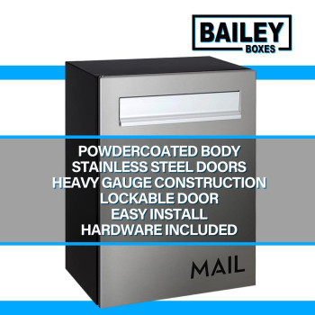 Wallmounted Modern Locking Mailbox From Bailey Boxes Enhance Your Home With The Franklin 1575 H X 1175 W X 75 D El