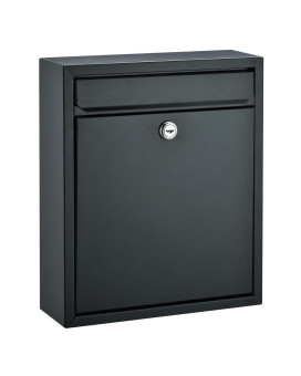 Modern Wall Mounted Locking Small Black Architectural Mailbox From Bailey Boxes 1225 H X 1025 W X 35 D The Murphy