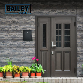 Modern Wall Mounted Locking Small Black Architectural Mailbox From Bailey Boxes 1225 H X 1025 W X 35 D The Murphy