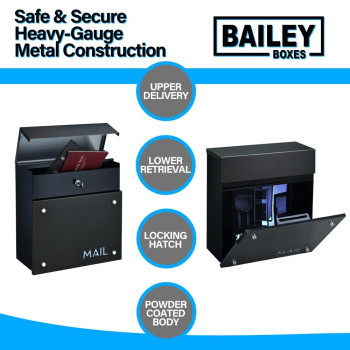 Wallmounted Modern Locking Mailbox From Bailey Boxes Enhance Your Home With The Dalton 1425 H X 14 W X 575 D Elevat