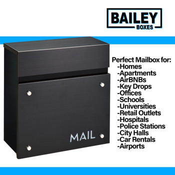 Wallmounted Modern Locking Mailbox From Bailey Boxes Enhance Your Home With The Dalton 1425 H X 14 W X 575 D Elevat