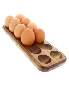 Guis Chicken Coop Egg Tray Rustic Wooden Egg Holder For Eggs Usable In Kitchen Refrigerator Or Countertop For Display Or Sto