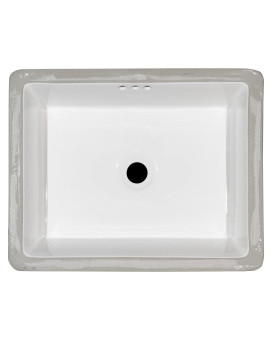 Msi 17 Inch X 13 Inch Flat Rectangle Porcelain Ceramic Undermount Bathroom Vanity Vessel Sink White