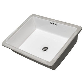 Msi 17 Inch X 13 Inch Flat Rectangle Porcelain Ceramic Undermount Bathroom Vanity Vessel Sink White