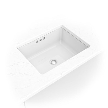 Msi 17 Inch X 13 Inch Flat Rectangle Porcelain Ceramic Undermount Bathroom Vanity Vessel Sink White