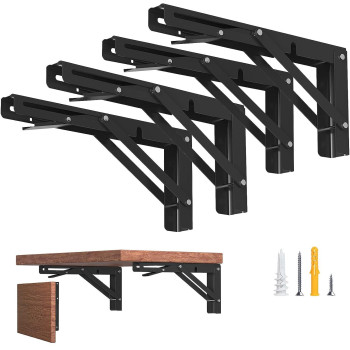 12Inch Foldable Brackets For Diy Folding Shelves Or Tables L Shelf Brackets Collapsible Heavy Duty Folding Bracket Max Load