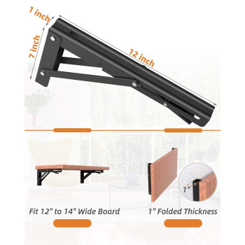 12Inch Foldable Brackets For Diy Folding Shelves Or Tables L Shelf Brackets Collapsible Heavy Duty Folding Bracket Max Load