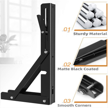 12Inch Foldable Brackets For Diy Folding Shelves Or Tables L Shelf Brackets Collapsible Heavy Duty Folding Bracket Max Load