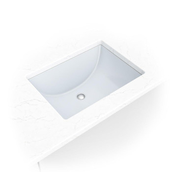 Msi 18 Inch X 13 Inch Rectangle Porcelain Ceramic Undermount Bathroom Vanity Vessel Sink White