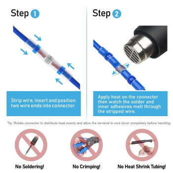 Ticonn 600 Pcs Solder Seal Wire Connectors Heat Shrink Butt Connectors Waterproof And Insulated Electrical Wire Terminals But