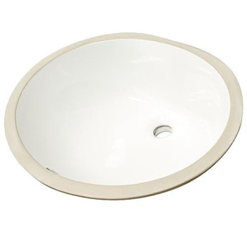 Msi 17 Inch X 14 Inch Oval Porcelain Ceramic Undermount Bathroom Vanity Vessel Sink White