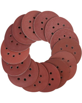 Lotfancy 210Pcs Sanding Discs 5 Inch 8 Hole 40 60 80 100 120 180 240 320 400 800 1000 1500 2000 3000 Grit Assorted Sandpaper