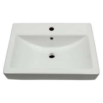 Msi 24 Inch X 17 Inch Rectangular Above Counter Porcelain Ceramic Vanity Vessel Sink White