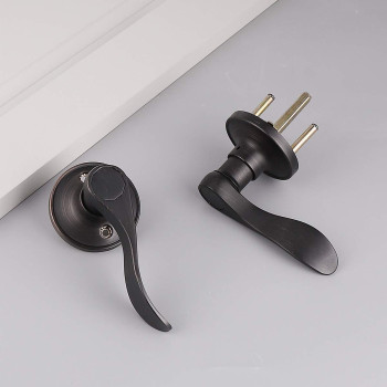 Gobrico Passage Door Levers For Closet Hallway Nolocking Door Handles Leverset With Reversible Handles Wavedrop Lever Style An