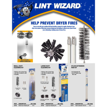 Eastman Lint Wizard Large Duct Dryer Vent Cleaning Kit 2 Foot Flexible Quick Snap Rods Blockage Removal Tool 4 Inch Auger Bru