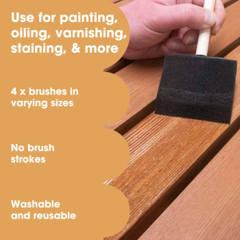 Furniture Clinic Foam Brushes For Stain Varnish Oil Paint Dye Sealants And More Perfect For Wood Furniture Cabinets