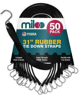 Miloo Rubber Bungee Cords With Hooks Heavy Duty Tarp And Cargo Straps Made In Usa