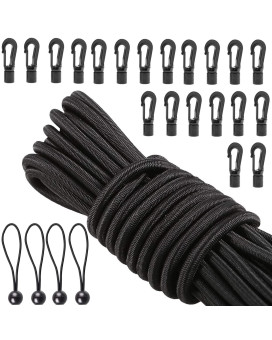 Hlogree 14 X 52 Ft Bungee Shock Cord Elastic Kayak Stretch String Rope With Bungee Shock Cord Hooks 4Pcs Ball Bungee Shock C