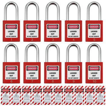 Lockout Tagout Locks Safety Padlock Loto Locks Keyed Differently Lock Out Tag Out 10 Pcs Safety Padlocks Plastic With 10 Locko