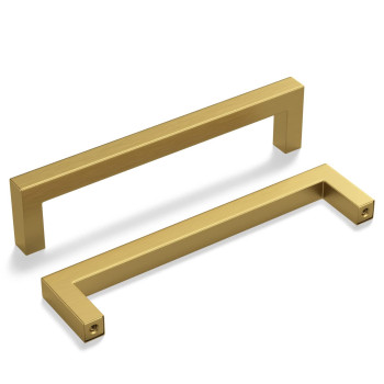 Haliwu 15 Packbrass Cabinet Pulls 5 Inch Gold Cabinet Handles Brushed Gold Cabinet Pulls Gold Kitchen Hardware Square Pulls