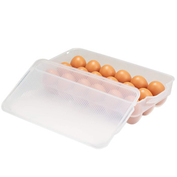 Eslite Covered Egg Holder Egg Storage For Refrigerator Fits 18 Eggs Pack Of 4