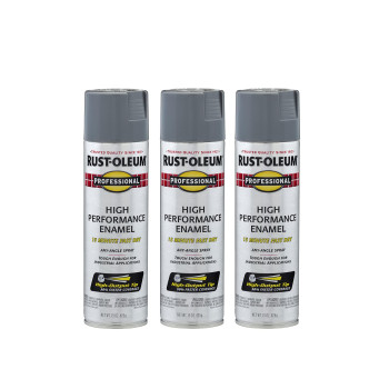 Rustoleum 75878383Pk Professional High Performance Enamel Spray Paint 15 Oz Gloss Dark Machine Gray 3 Pack