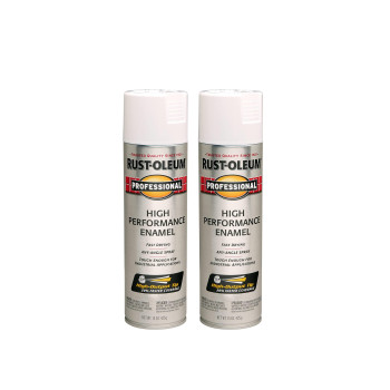 Rustoleum 75928382Pk Professional High Performance Enamel Spray Paint 15 Oz Gloss White 2 Pack