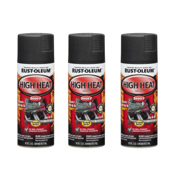 Rustoleum 2489033Pk Automotive High Heat Spray Paint 12 Oz Flat Black 3 Pack