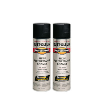 Rustoleum 2391072Pk Professional High Performance Enamel Spray Paint 15 Oz Semigloss Black 2 Pack