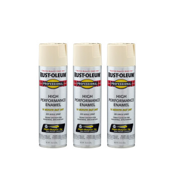 Rustoleum 75708383Pk Professional High Performance Enamel Spray Paint 15 Oz Gloss Almond 3 Pack