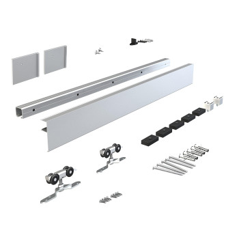 Jubest 6Ft Barn Door Sliding Hardware Track Kit Aluminium Alloy Box Rail Hardware For Classic Modern Interior Single Wooden Doo