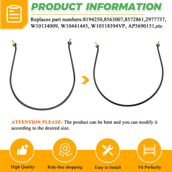 W10518394 Ps8260087 Dishwasher Heating Element By Techecook Fit For Whirlpool Kenmore Amana Maytag Dishwasher Replaces W1013