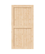 Easelife 42In X 84In Sliding Barn Wood Door Interior Doors Diy Assemblely Solid Natural Spruce Panelled Slab Easy Install Apply