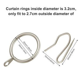 Hotop 30 Pieces Metal Drapery Curtain Rings Curtain Hanging Rings And 30 Pieces Metal Curtain Drapery Pin Hooks For Window Door