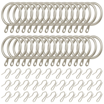 Hotop 30 Pieces Metal Drapery Curtain Rings Curtain Hanging Rings And 30 Pieces Metal Curtain Drapery Pin Hooks For Window Door