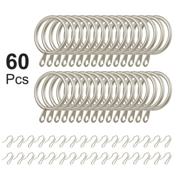 Hotop 30 Pieces Metal Drapery Curtain Rings Curtain Hanging Rings And 30 Pieces Metal Curtain Drapery Pin Hooks For Window Door