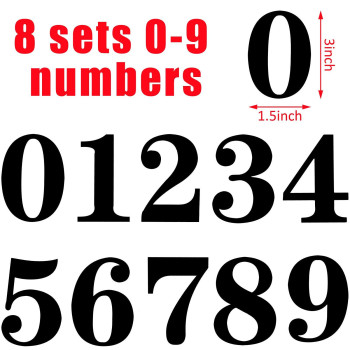 8 Sets Black Mailbox Numbers Sticker 3 Inch Self Adhesive Mailbox Number Decals Waterproof Number Sticker For Mailbox Signs Wind