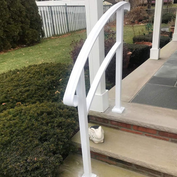 Atemou Transitional Handrails For Outdoor Steps Wrought Iron Secure Weather And Rust Proof Hand Railing For Porches With Inst