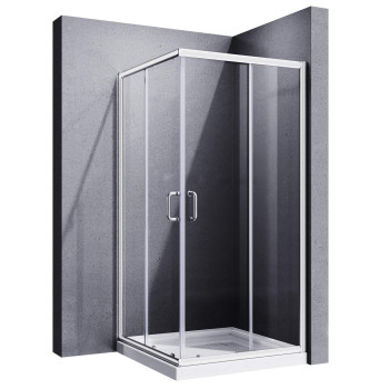 Elegant Corner Shower Enclosure For Bathroom 36 Ind X 36 In W X 72 In H Double Sliding Shower Door With 14 In Clear Glass