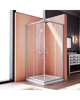 Elegant Corner Shower Enclosure For Bathroom 36 Ind X 36 In W X 72 In H Double Sliding Shower Door With 14 In Clear Glass