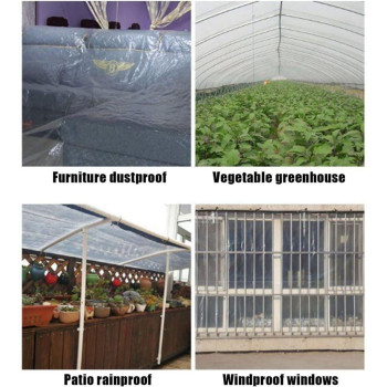 Clear Tarps Heavy Duty Waterproof Outdoor Transparent Cover For Greenhouse Garden Patio Chicken Coop Plant 10X10